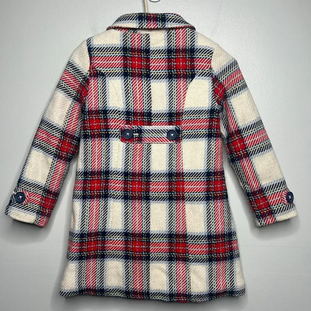 Mini Boden Plaid Kids Coat - Girls 6-7